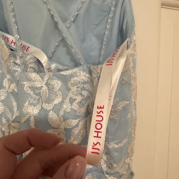 JJs House Light Blue and White Prom Dress - Picture 3 of 4